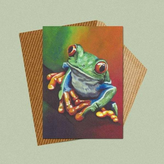 Tree Frog A5 Greetings Card